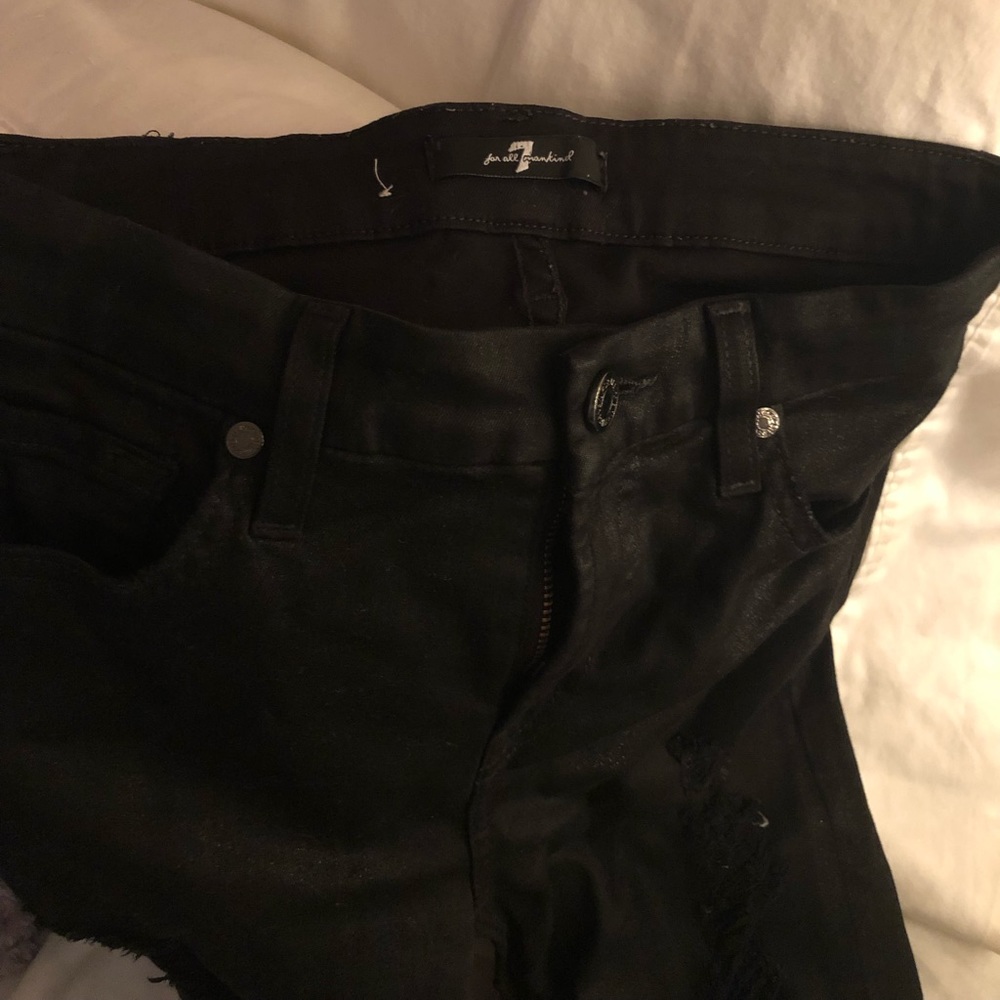 7 for all mankind distressed coated jeans